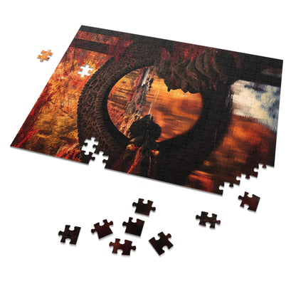 Autumn Bridge Reflection Jigsaw Puzzle (30, 110, 252, 500,1000-Piece)