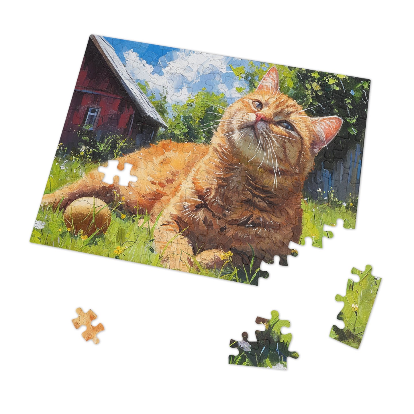 Orange Tabby Cat Laying in the Sun Jigsaw Puzzle (30, 110, 252, 500,1000-Piece)