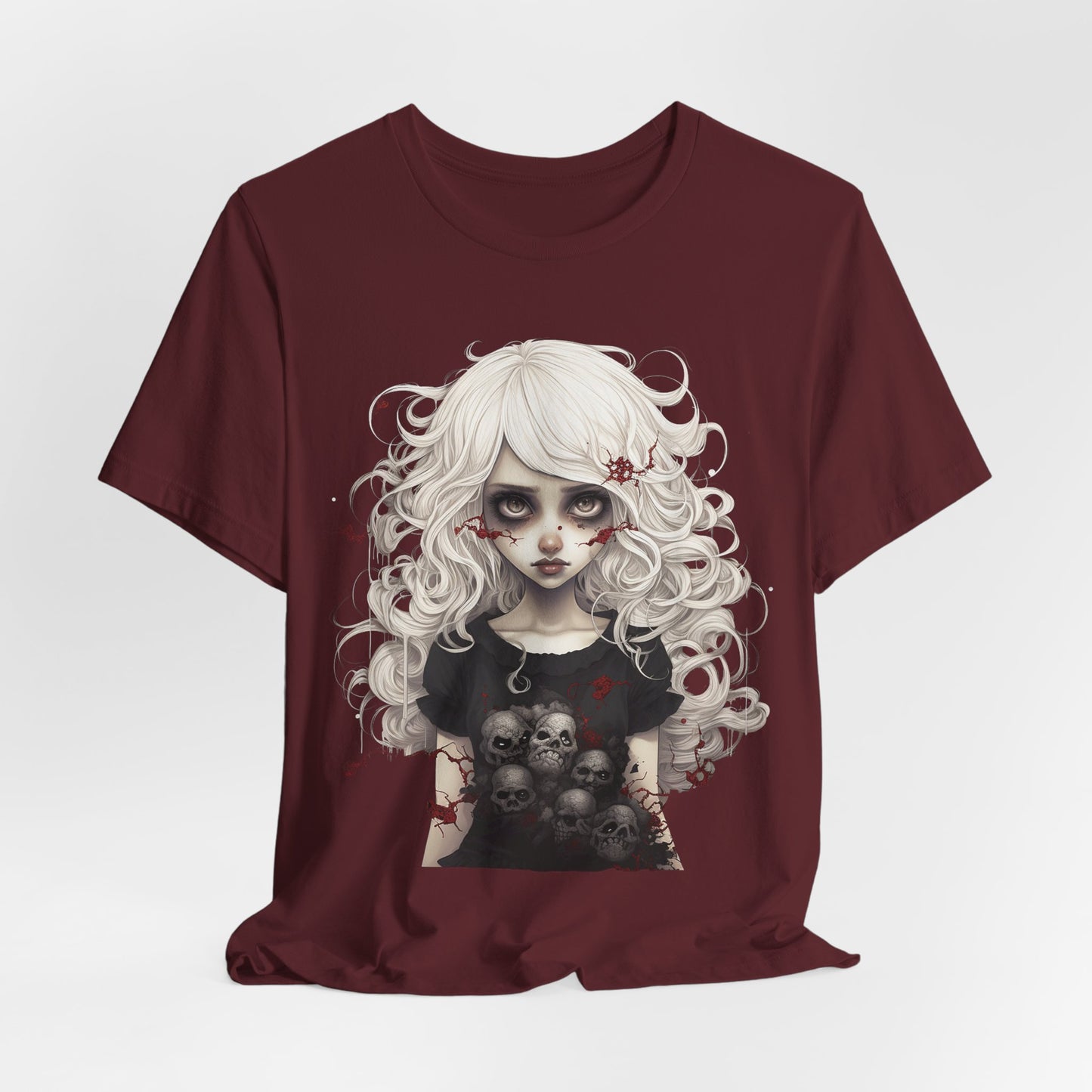 Creepy Doll Halloween Unisex Jersey Short Sleeve Tee
