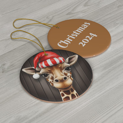 2024 Christmas Giraffe Ornament Ceramic Ornament