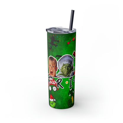 Christmas Friends  Skinny Tumbler with Straw, 20oz