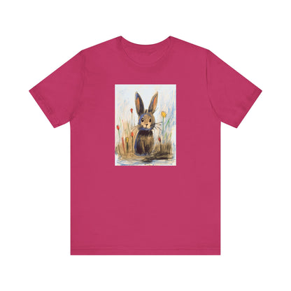 Child's Drawing of a Bunny Rabbit   Unisex Jersey Short Sleeve Tee
