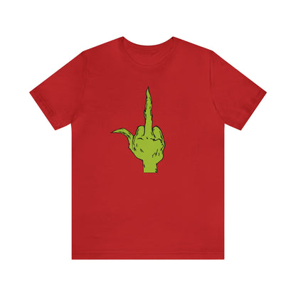 Grinch Middle Finger  Unisex Jersey Short Sleeve Tee