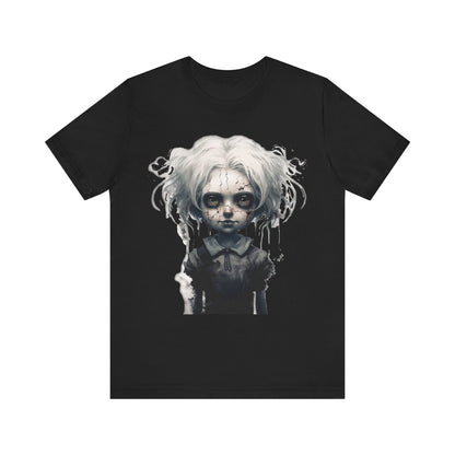Creepy Doll Halloween Unisex Jersey Short Sleeve Tee