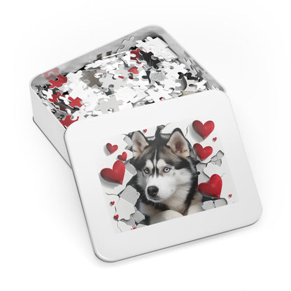 Valentine's Breakout Husky Jigsaw Puzzle (30, 110, 252, 500,1000-Piece)