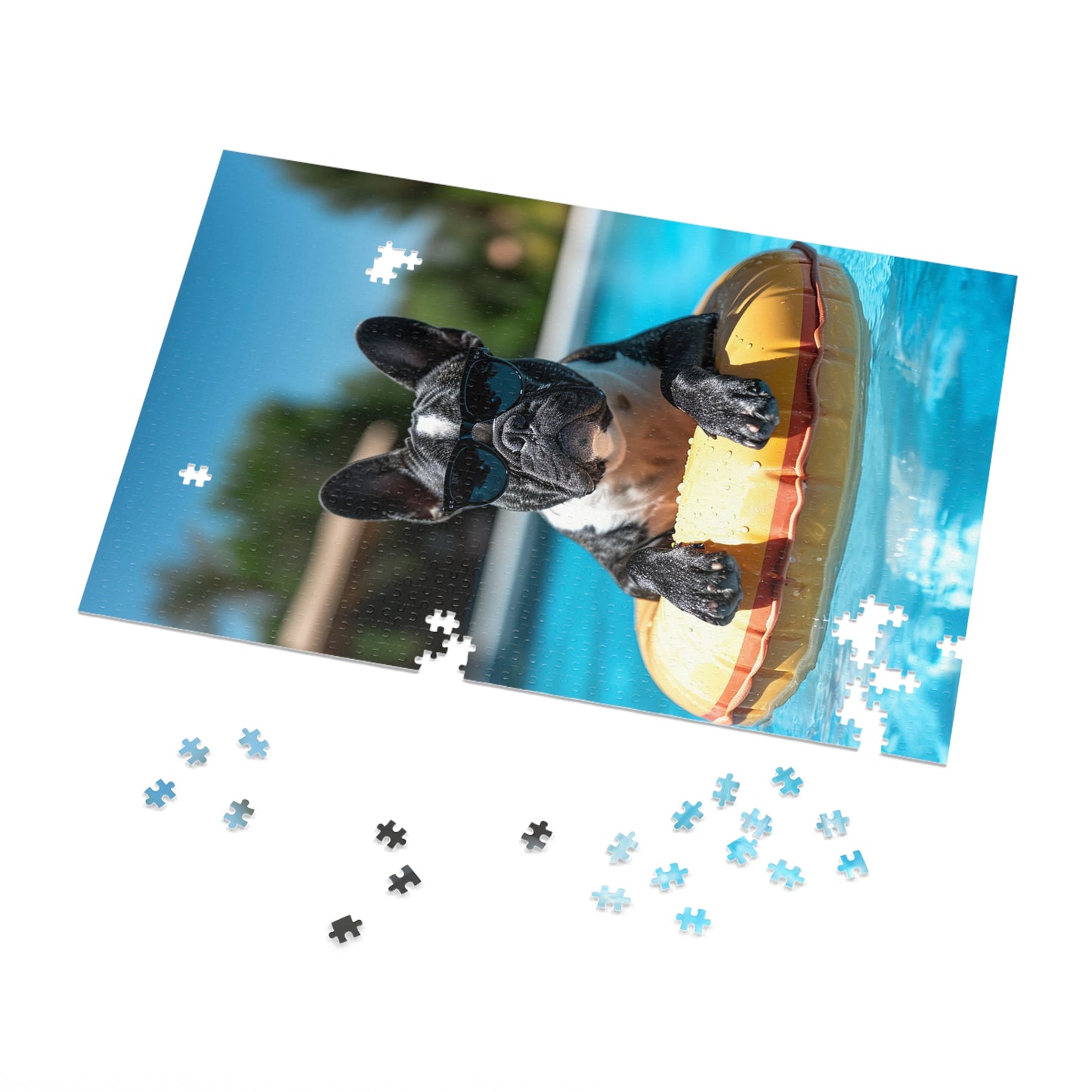 Pool Time Pug  Jigsaw Puzzle (30, 110, 252, 500,1000-Piece)