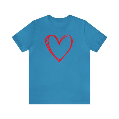 Hand-drawn Heart  Unisex Jersey Short Sleeve Tee