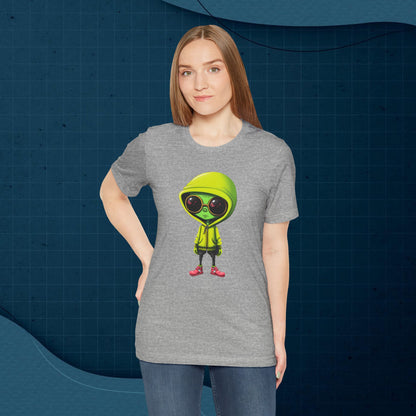 Hip Hop Alien with Grandma's Crew Personalized on Back   Unisex Jersey Short Sleeve Tee
