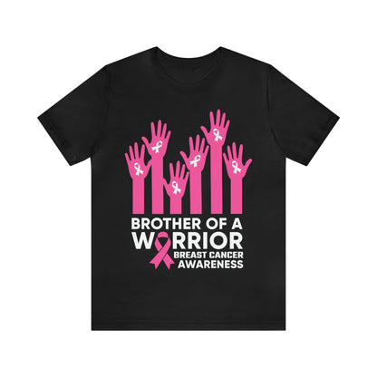 Brother of a Warrior Breast Cancer Awareness Jersey Short Sleeve Tee