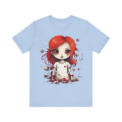Pretty Creepy Doll Halloween Unisex Jersey Short Sleeve Tee