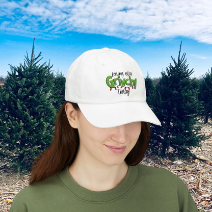 Feeling Extra Grinchy  Embroidery Dad Cap - Holiday Cheer Accessory