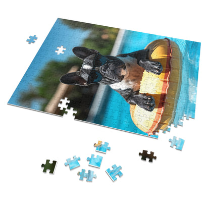 Pool Time Pug  Jigsaw Puzzle (30, 110, 252, 500,1000-Piece)