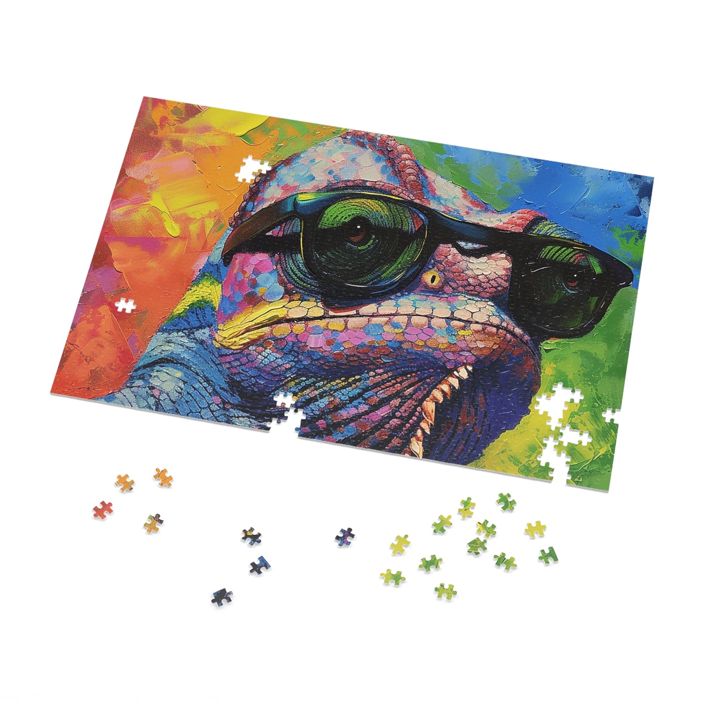 Cool Colorful Chameleon Jigsaw Puzzle (30, 110, 252, 500,1000-Piece)