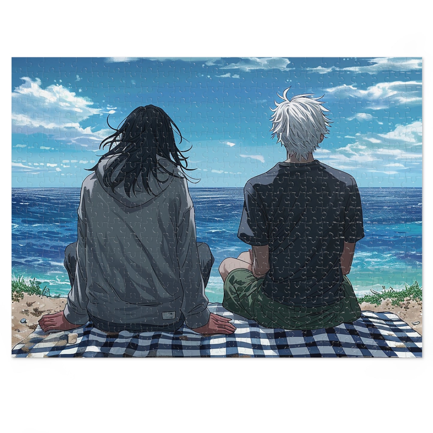 Anime Couple at the Beach  Jigsaw Puzzle (30, 110, 252, 500,1000-Piece)