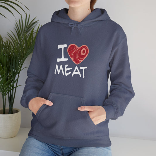 I Heart Meat   Unisex Heavy Blend™ Hooded Sweatshirt