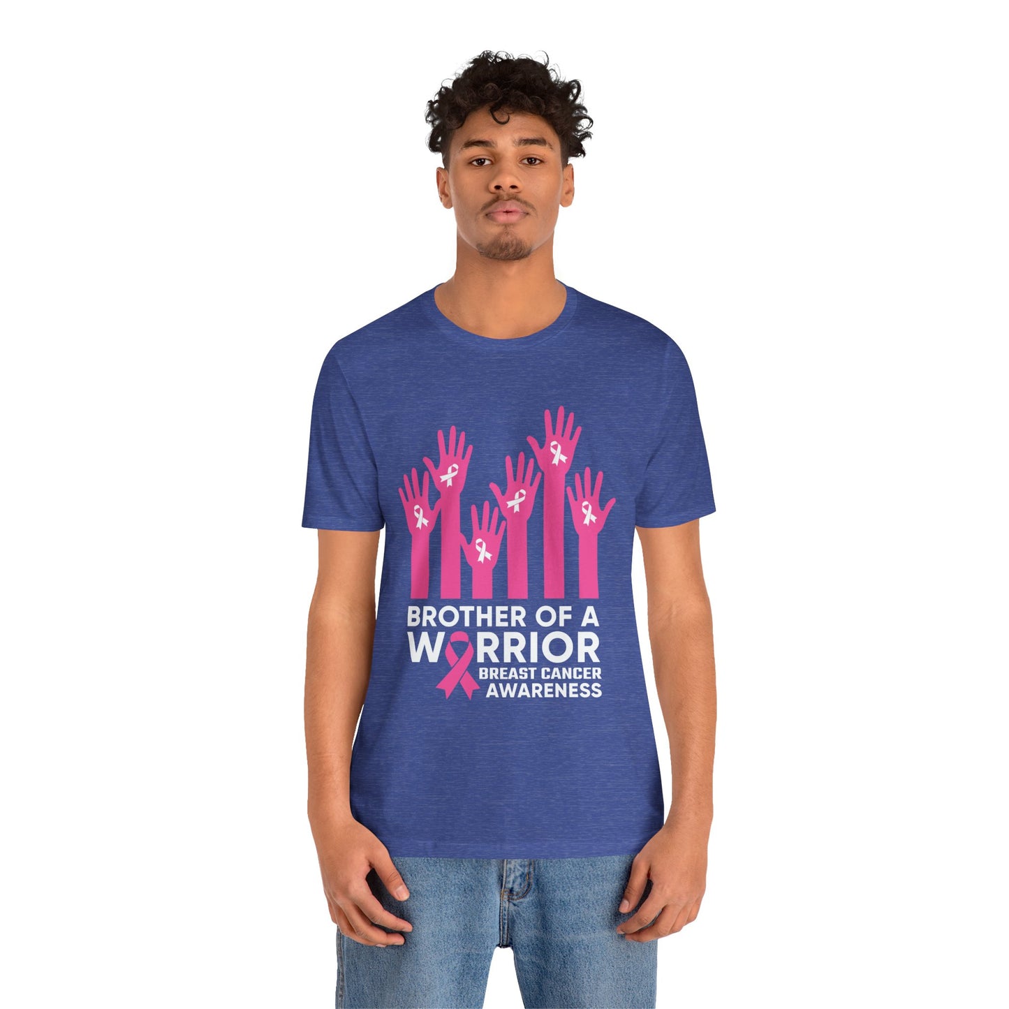 Brother of a Warrior Breast Cancer Awareness Jersey Short Sleeve Tee