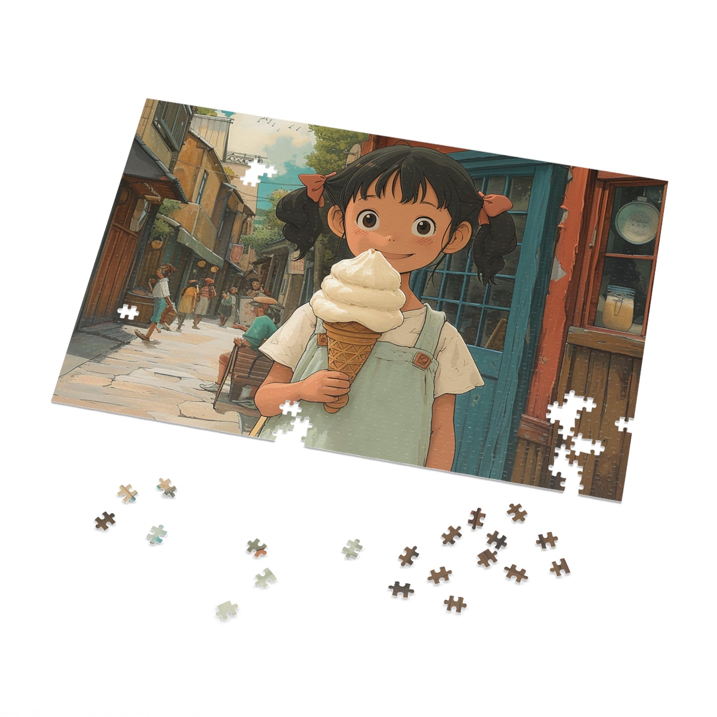 Young Anime Girl with an Ice Cream Cone  Jigsaw Puzzle (30, 110, 252, 500,1000-Piece)