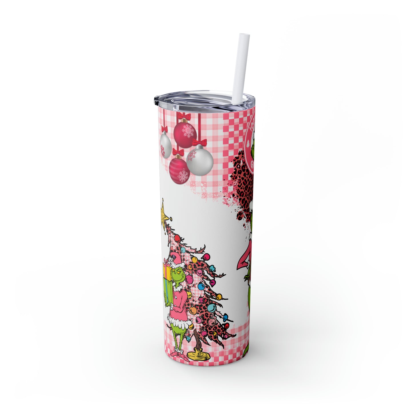 100% That Grinch!  Skinny Tumbler with Straw, 20oz