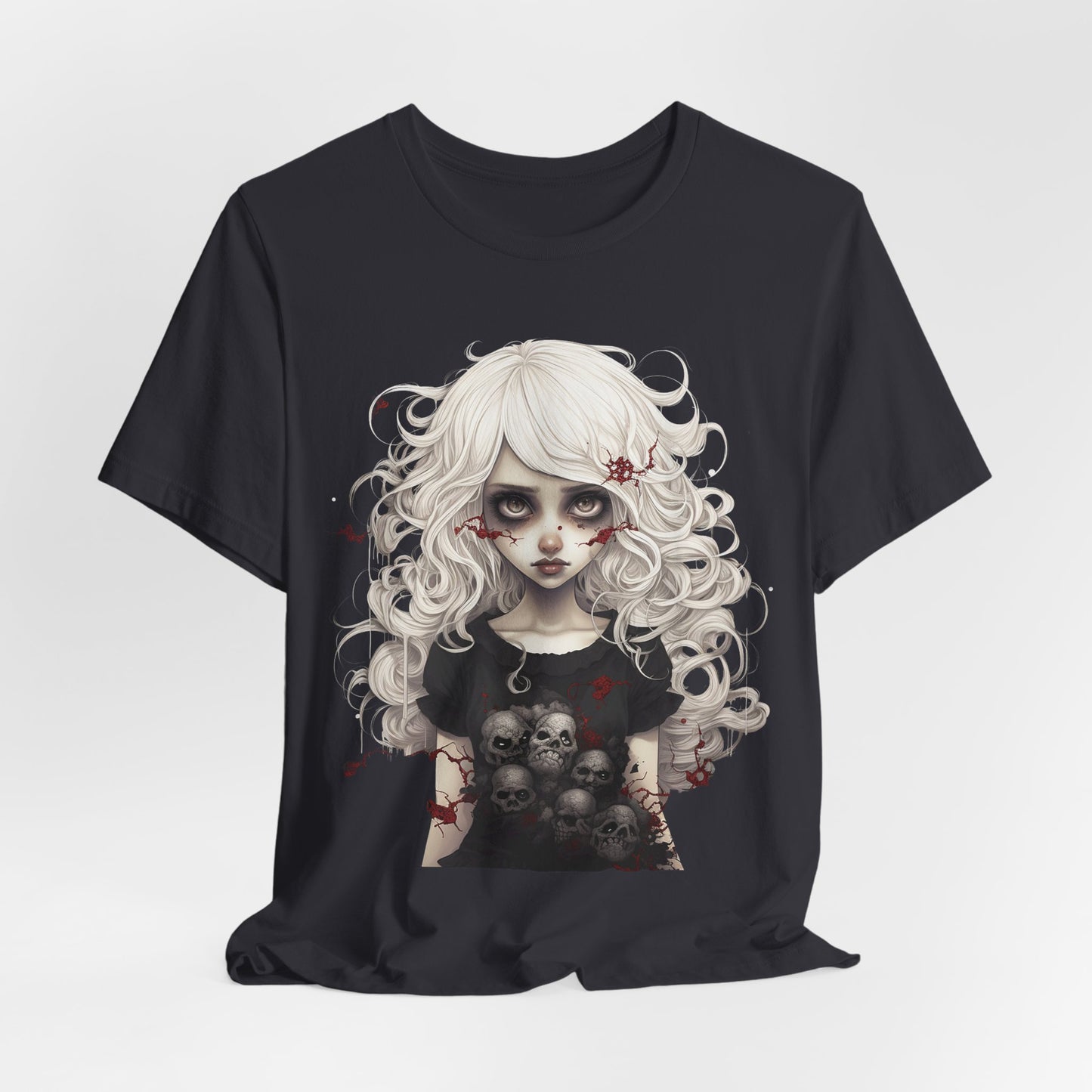 Creepy Doll Halloween Unisex Jersey Short Sleeve Tee