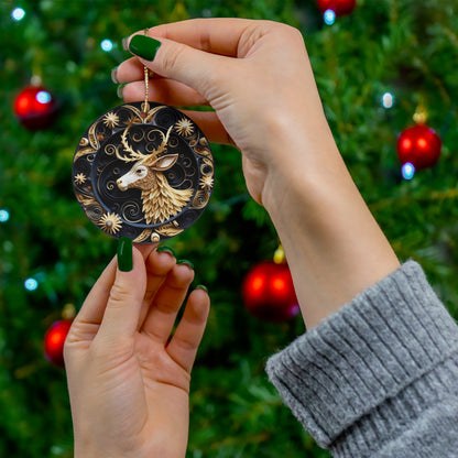 Deer Christmas Ceramic Ornament