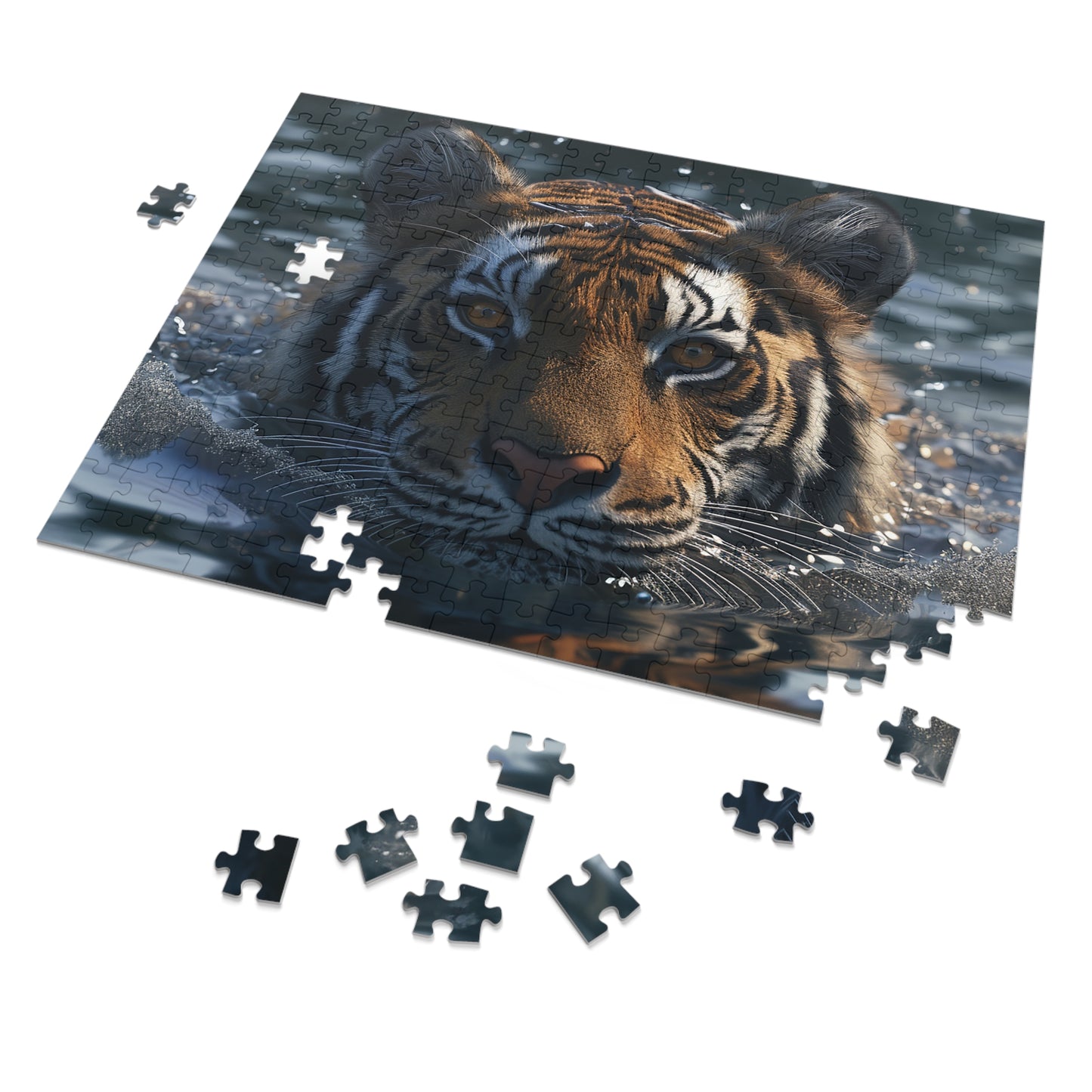 Swimming Tiger  Jigsaw Puzzle (30, 110, 252, 500,1000-Piece)