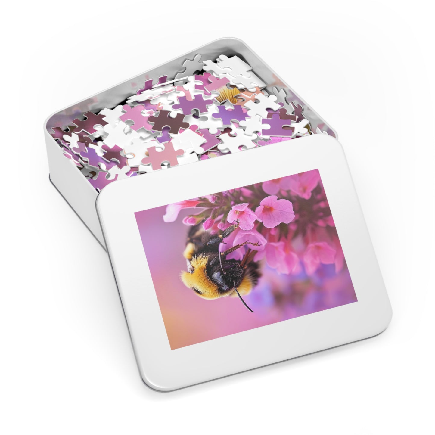 Pink buds and the Bumble Bee  Jigsaw Puzzle (30, 110, 252, 500,1000-Piece)