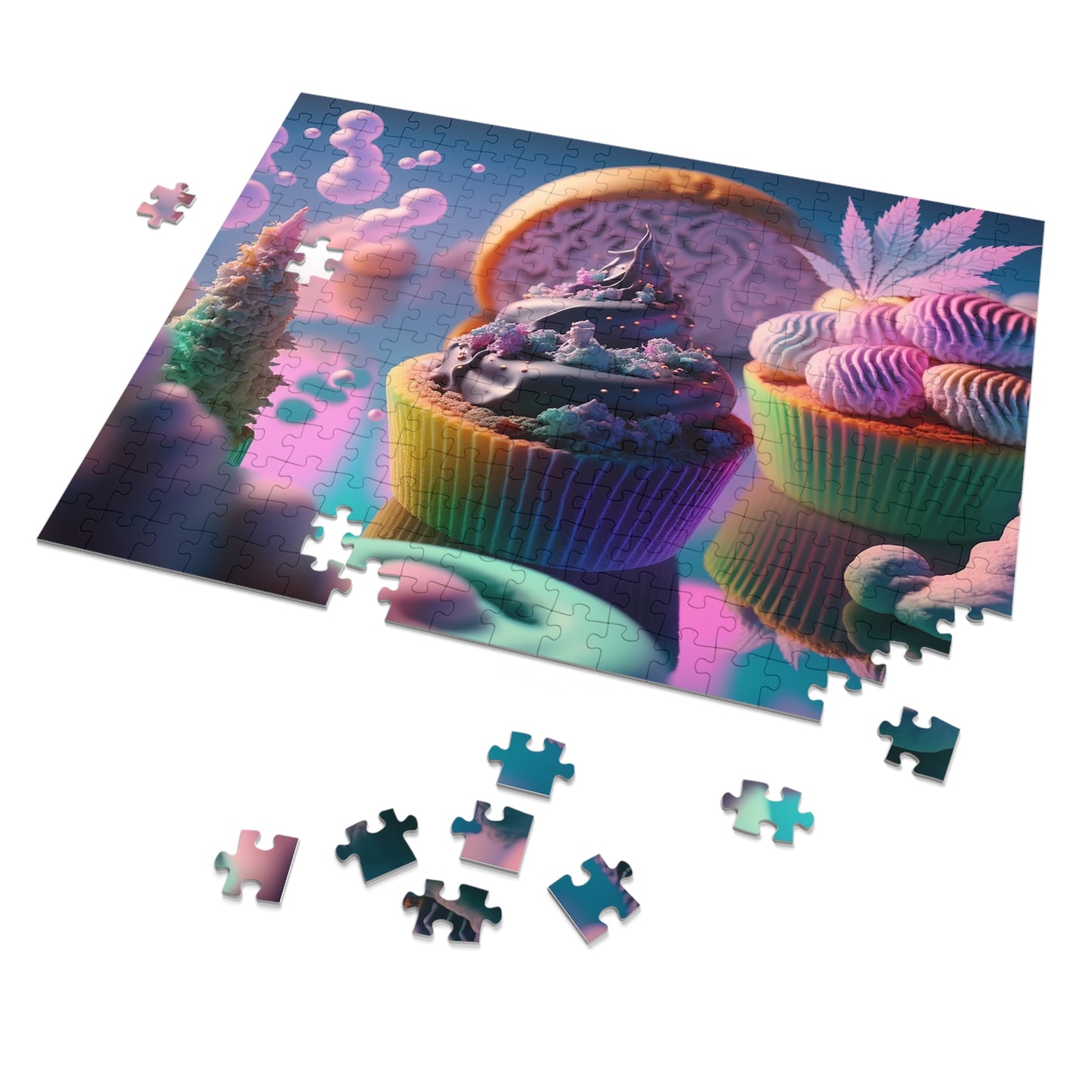 Colorful Magical Cupcakes  Jigsaw Puzzle (30, 110, 252, 500,1000-Piece)