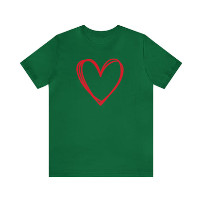 Hand-drawn Heart  Unisex Jersey Short Sleeve Tee