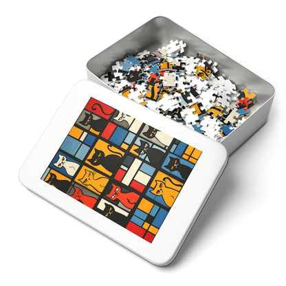 Abstract Cat Blocks Jigsaw Puzzle (30, 110, 252, 500,1000-Piece)