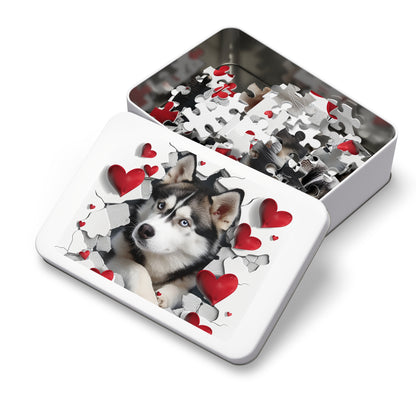 Valentine's Breakout Husky Jigsaw Puzzle (30, 110, 252, 500,1000-Piece)