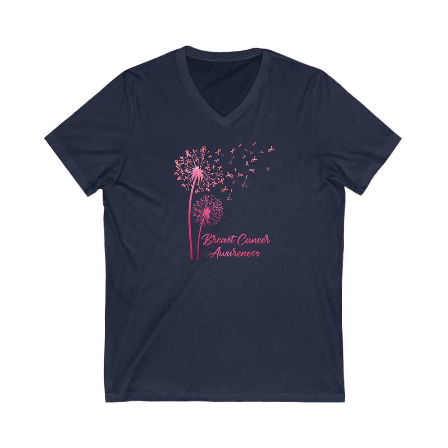 Breast Cancer Awareness Unisex Jersey Short Sleeve V-Neck Tee