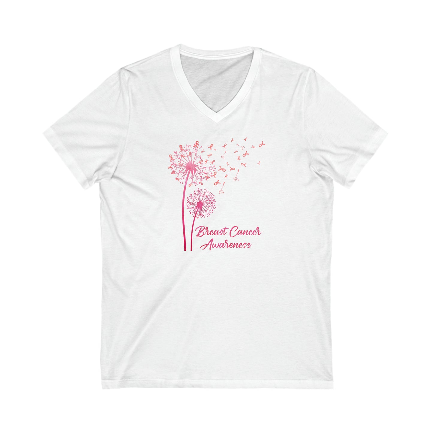 Breast Cancer Awareness Unisex Jersey Short Sleeve V-Neck Tee