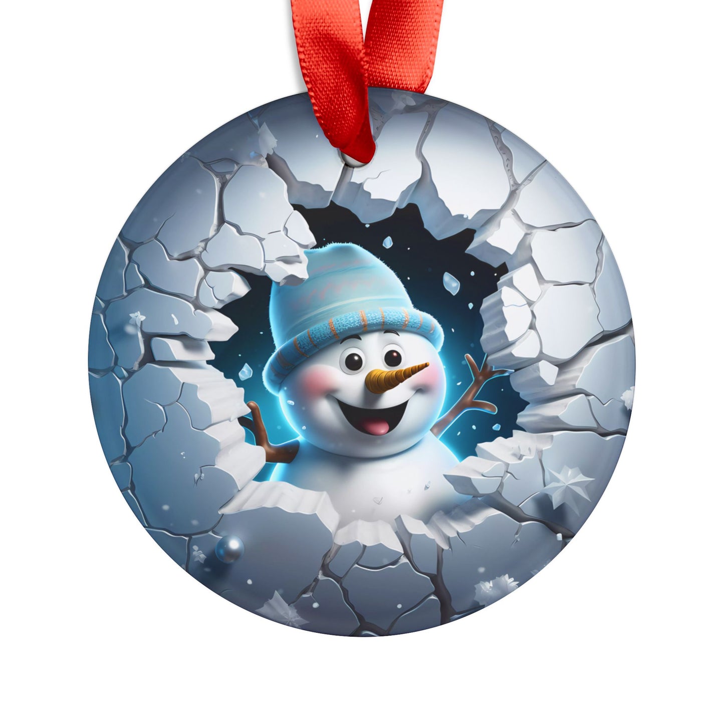 2024 Christmas Snowman Acrylic Ornament with Ribbon