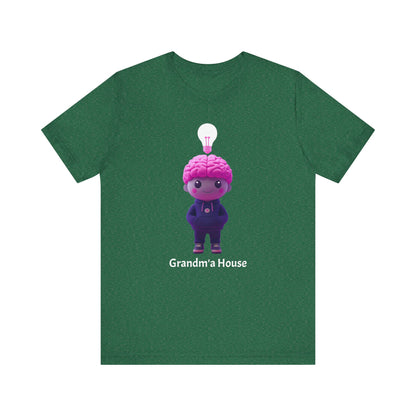 Grandma's House Brain with Light Bulb Design - Unisex Jersey Tee
