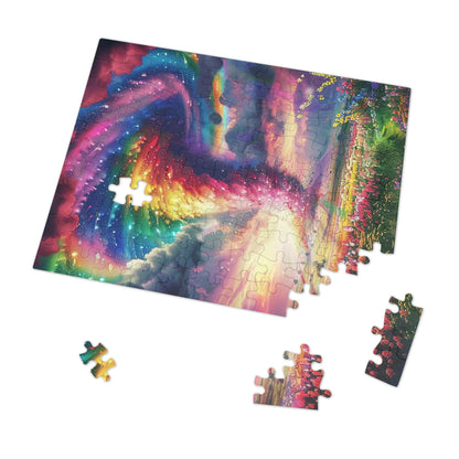 Rainbow Colored Tornado  Jigsaw Puzzle (30, 110, 252, 500,1000-Piece)