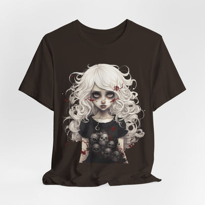 Creepy Doll Halloween Unisex Jersey Short Sleeve Tee