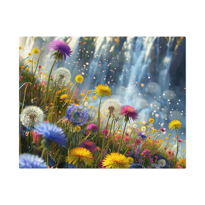 Wildflowers at the Waterfall  Jigsaw Puzzle (30, 110, 252, 500,1000-Piece)