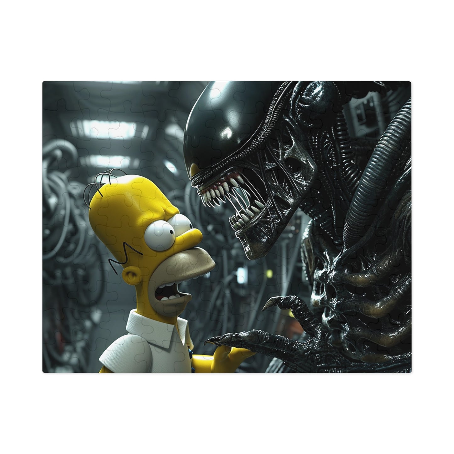 The Alien Meets Homer Jigsaw Puzzle (30, 110, 252, 500,1000-Piece)