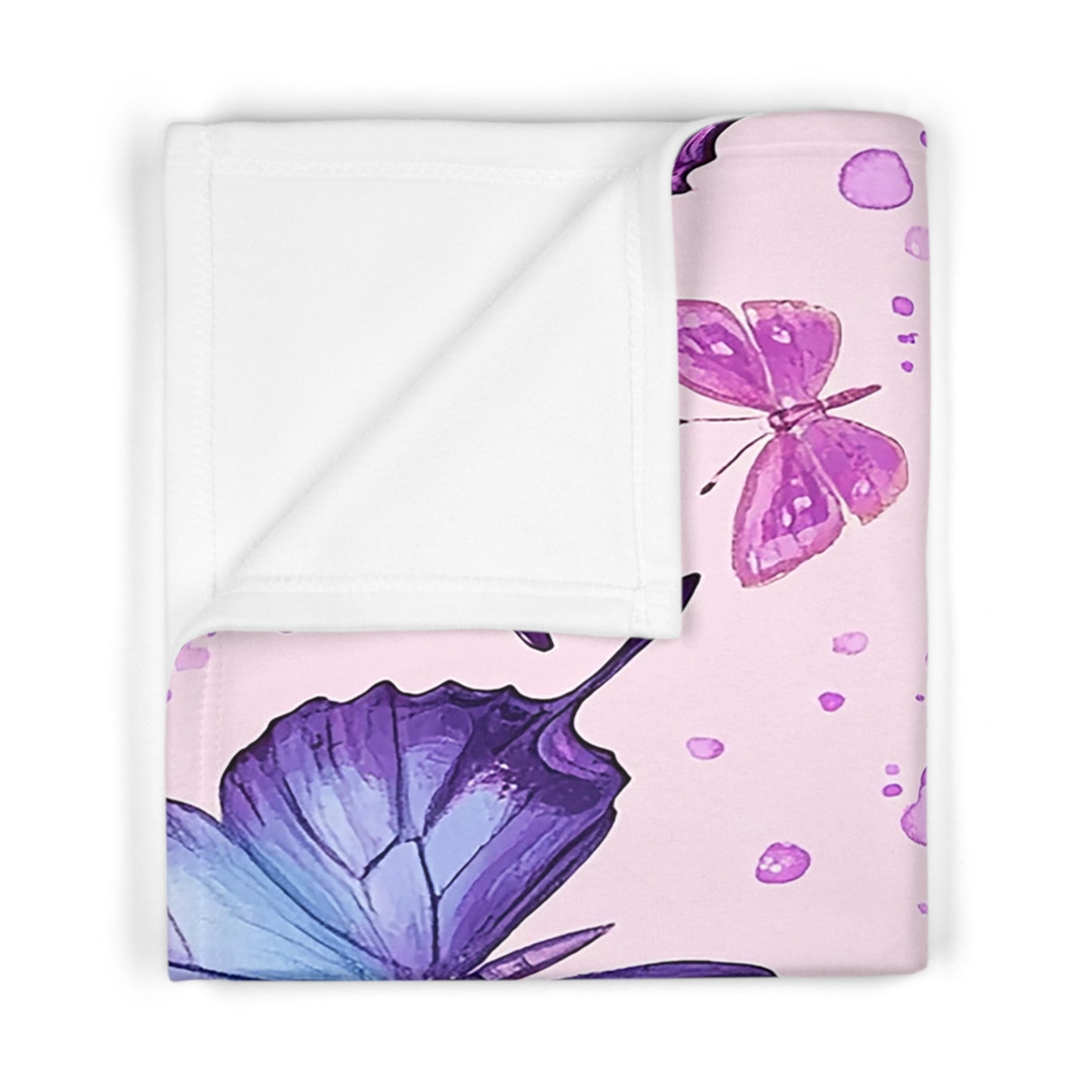 Lilly Grace Soft Fleece Baby Blanket with Butterfly Design