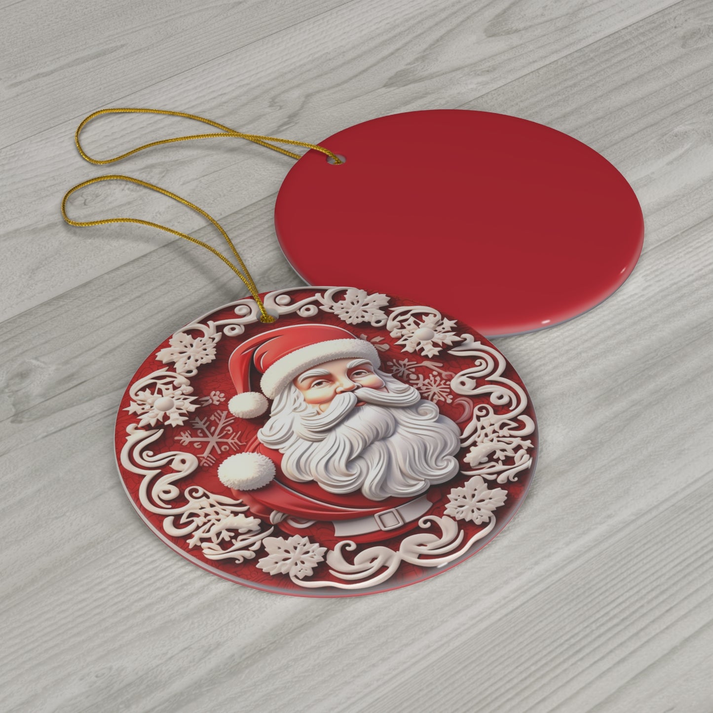 Santa Christmas Ceramic Ornament