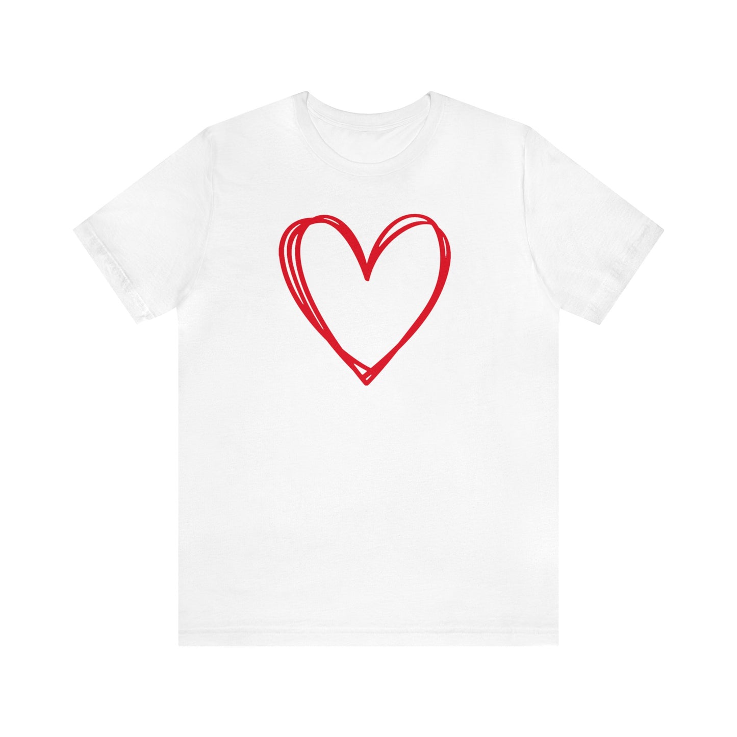 Hand-drawn Heart  Unisex Jersey Short Sleeve Tee