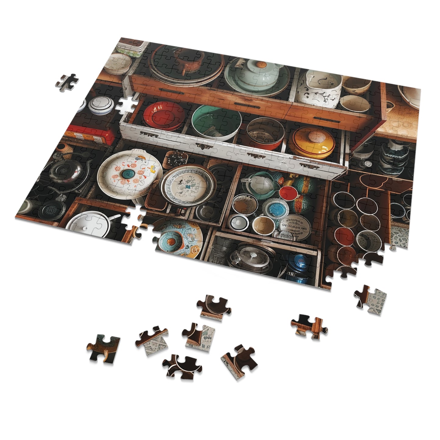 Cluttered Antique Drawers  Jigsaw Puzzle (30, 110, 252, 500,1000-Piece)