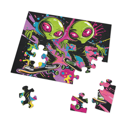 Skateboarding Aliens Jigsaw Puzzle (30, 110, 252, 500,1000-Piece)