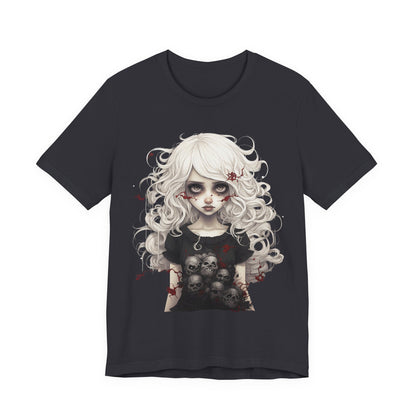 Creepy Doll Halloween Unisex Jersey Short Sleeve Tee