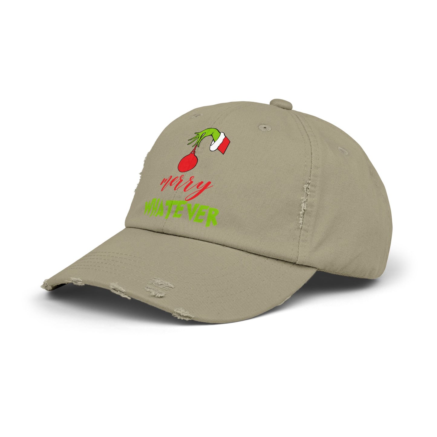 Merry Whatever Distressed Cap - Unisex Holiday Hat