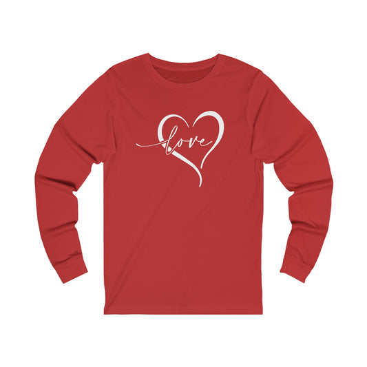 Love Heart   Unisex Jersey Long Sleeve Tee