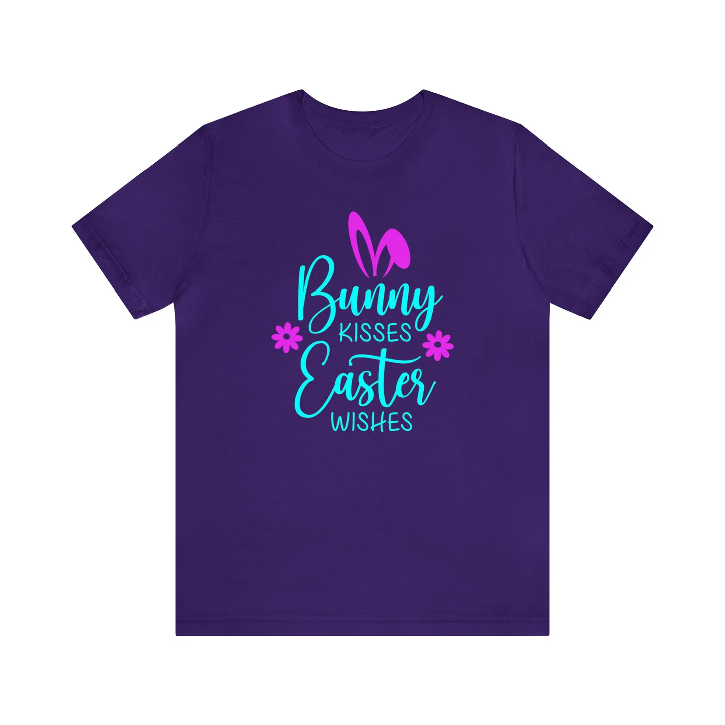 Bunny Kisses Easter Wishes   Unisex Jersey Short Sleeve Tee