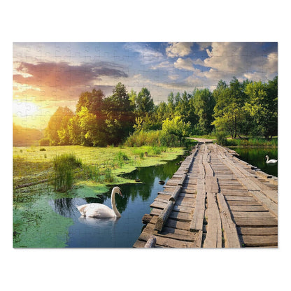 Sunset on Swan Lake  Jigsaw Puzzle (30, 110, 252, 500,1000-Piece)