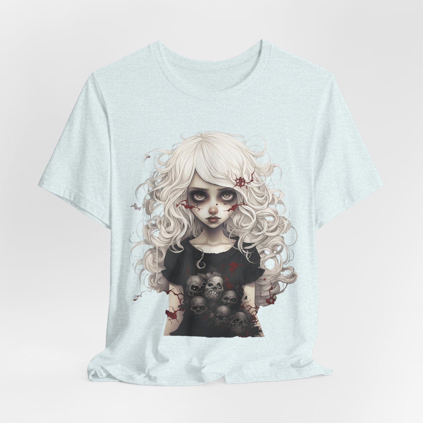 Creepy Doll Halloween Unisex Jersey Short Sleeve Tee