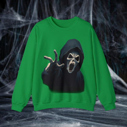 Scary Creeper Halloween Crewneck Sweatshirt